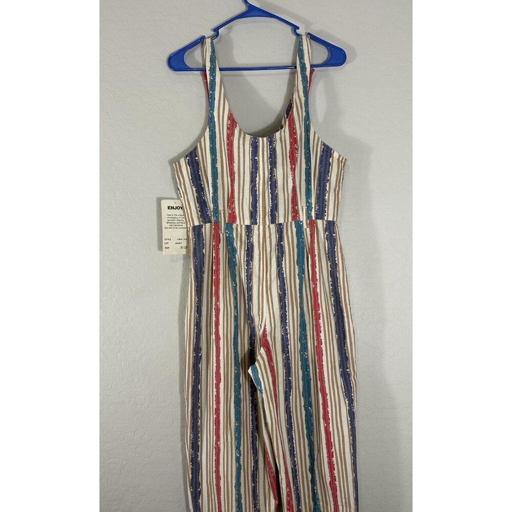 Vintage Retro 80’s 90’s Y2K Striped NWT Button Front Jumpsuit Size 9/10 - Picture 6 of 12